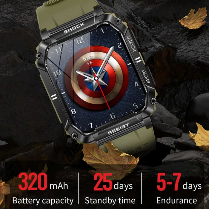 T3 1.95 inch Rugged Smart Sports Wristband Support Heart Rate Monitoring / Blood Pressure Monitor...