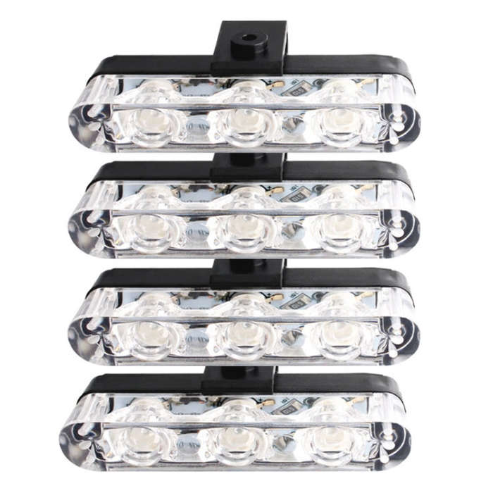 4 in 1 Car 12LEDs Grille Flash Lights Warning Lights with Wireless Remote Control, Color:Blue