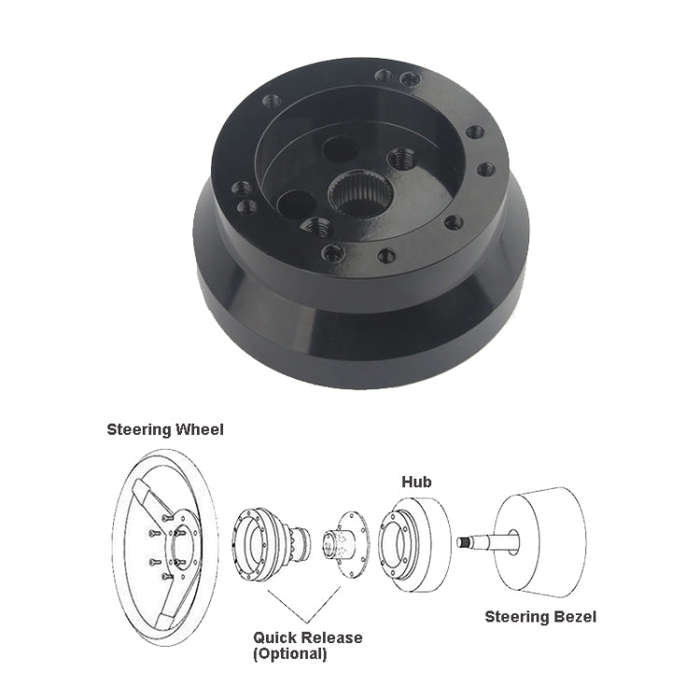 For Chevrolet 5 & 6 Hole Steering Wheel Polished Hub Adapter, Style:Type A