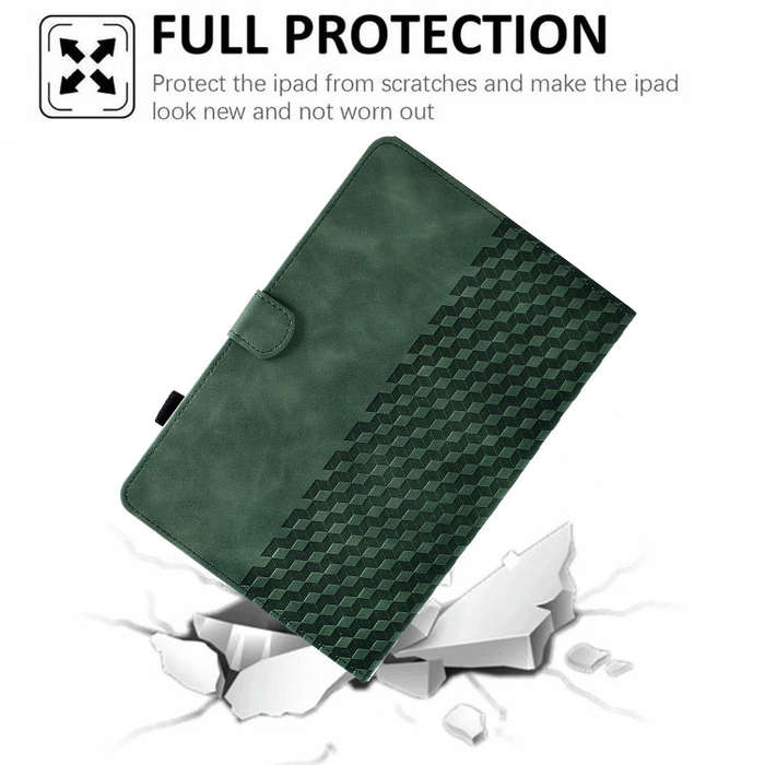 For Huawei MatePad T10 / T10S / Honor Tablet 6 Rhombus Embossed Leather Tablet Case(Green)
