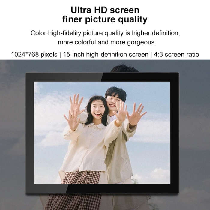 15 inch LED Display WiFi Cloud Photo Frame, RK3126C Quad Core up to 1.5GHz, Android 6.0, 1GB+16GB...