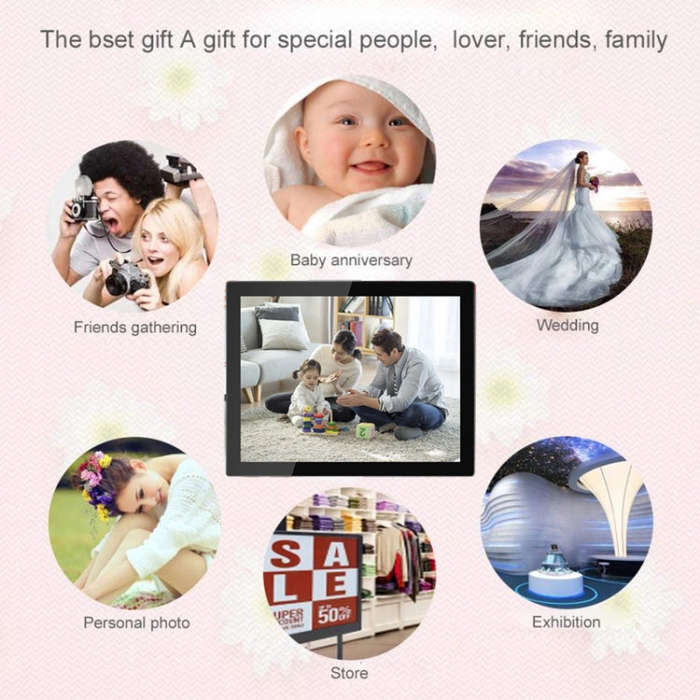 15 inch LED Display WiFi Cloud Photo Frame, RK3126C Quad Core up to 1.5GHz, Android 6.0, 1GB+16GB...