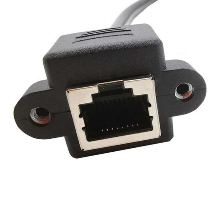 RJ45 Female to Female LAN Extension Cable with Screw Lock, Length:30cm