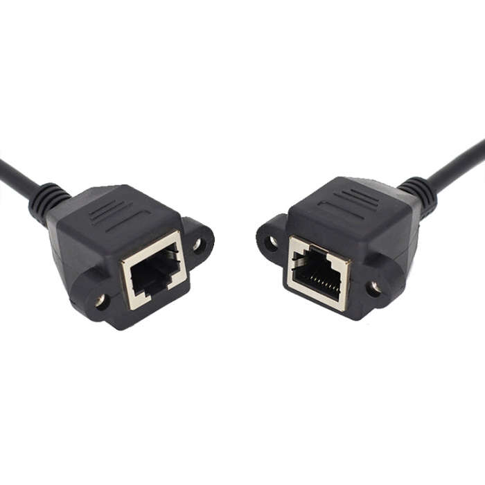 RJ45 Female to Female LAN Extension Cable with Screw Lock, Length:60cm