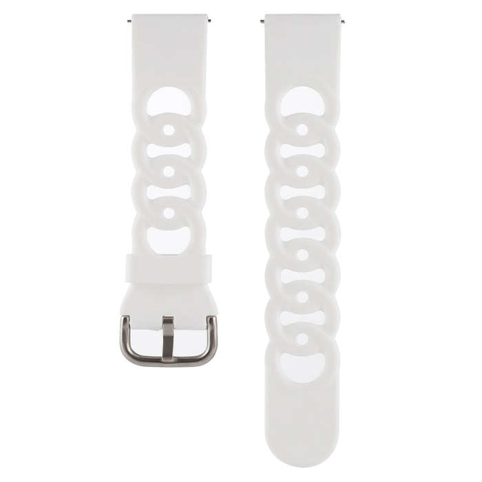 20mm Donut Hollow Silicone Watch Band(White)