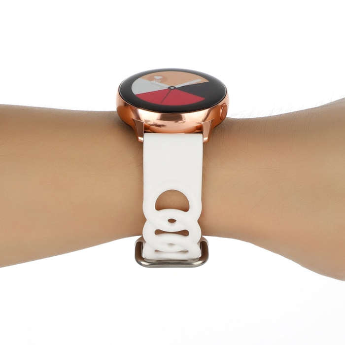 20mm Donut Hollow Silicone Watch Band(White)
