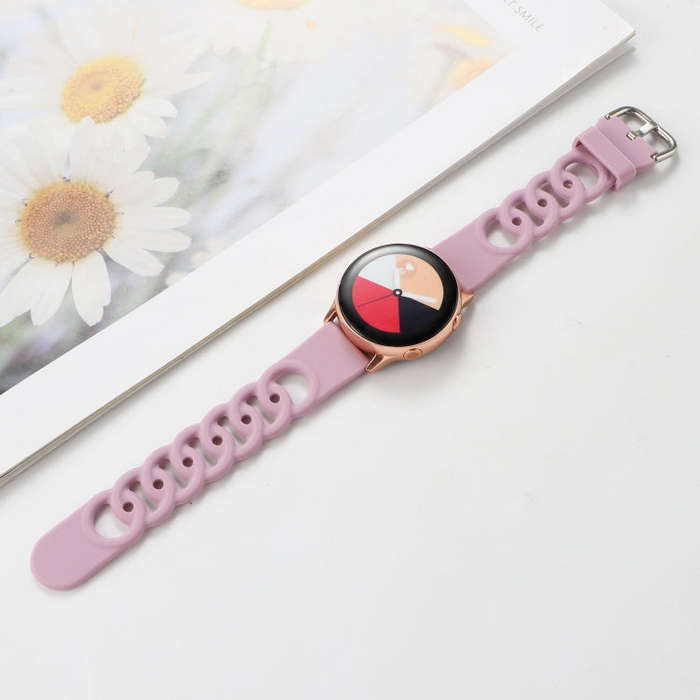 20mm Donut Hollow Silicone Watch Band(Lavender Purple)