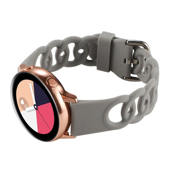 20mm Donut Hollow Silicone Watch Band(Grey)
