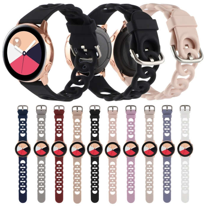 20mm Donut Hollow Silicone Watch Band(Midnight Blue)