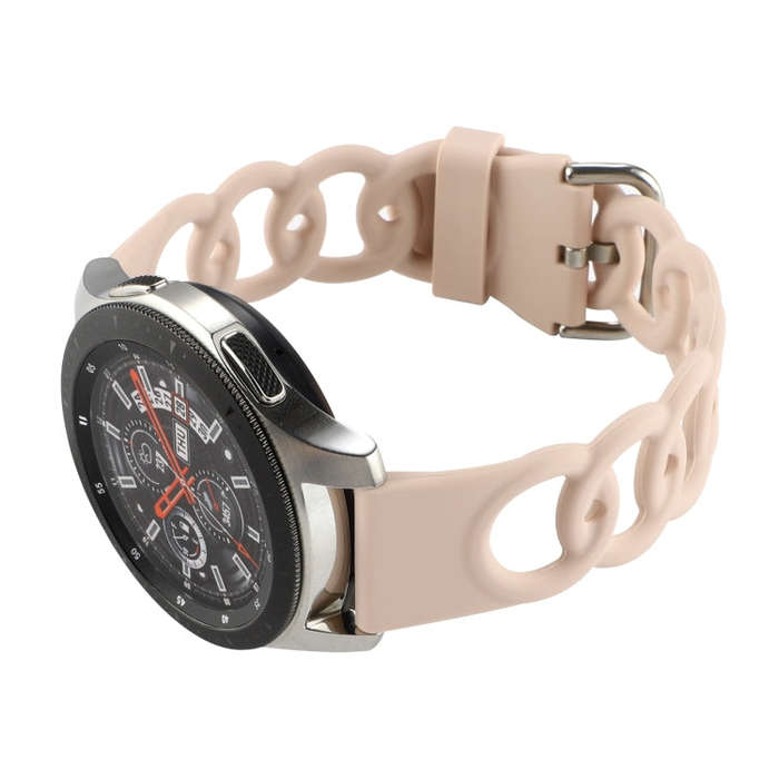 22mm Donut Hollow Silicone Watch Band(Sand Pink)