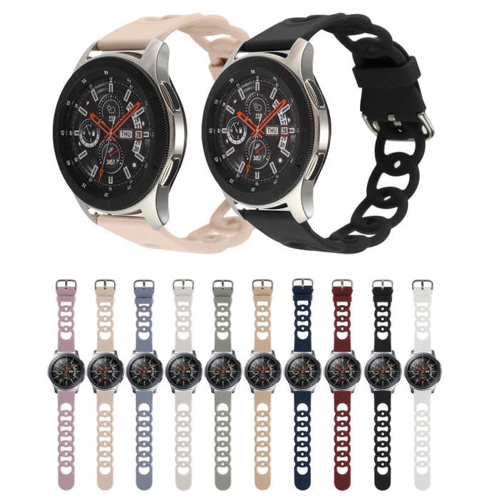 22mm Donut Hollow Silicone Watch Band(Apricot)