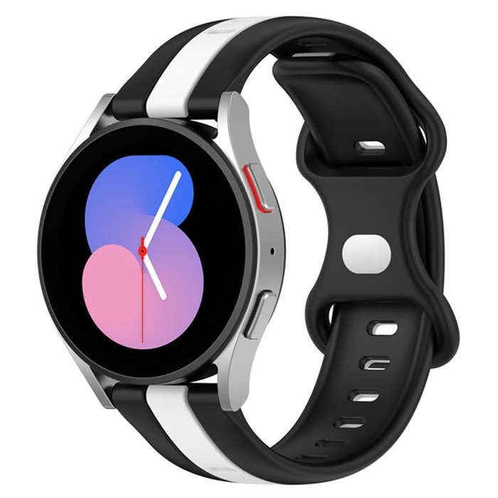 For Coros Apex 46mm/Apex Pro / Ticwatch Pro 3 22mm Butterfly Buckle Two-Color Silicone Watch Band...