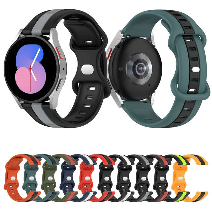 For Coros Apex 46mm/Apex Pro / Ticwatch Pro 3 22mm Butterfly Buckle Two-Color Silicone Watch Band...