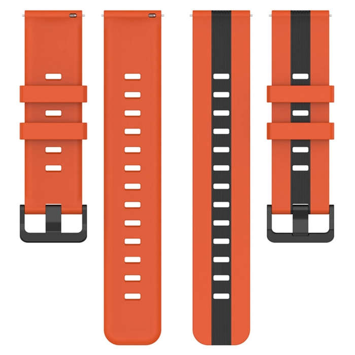 For Coros Apex 46mm/Apex Pro / Ticwatch Pro 3 22mm Vertical Two-Color Silicone Watch Band(Orange+...