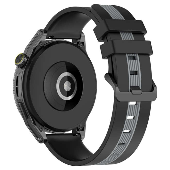 For Coros Apex 46mm/Apex Pro / Ticwatch Pro 3 22mm Vertical Two-Color Silicone Watch Band(Black+G...