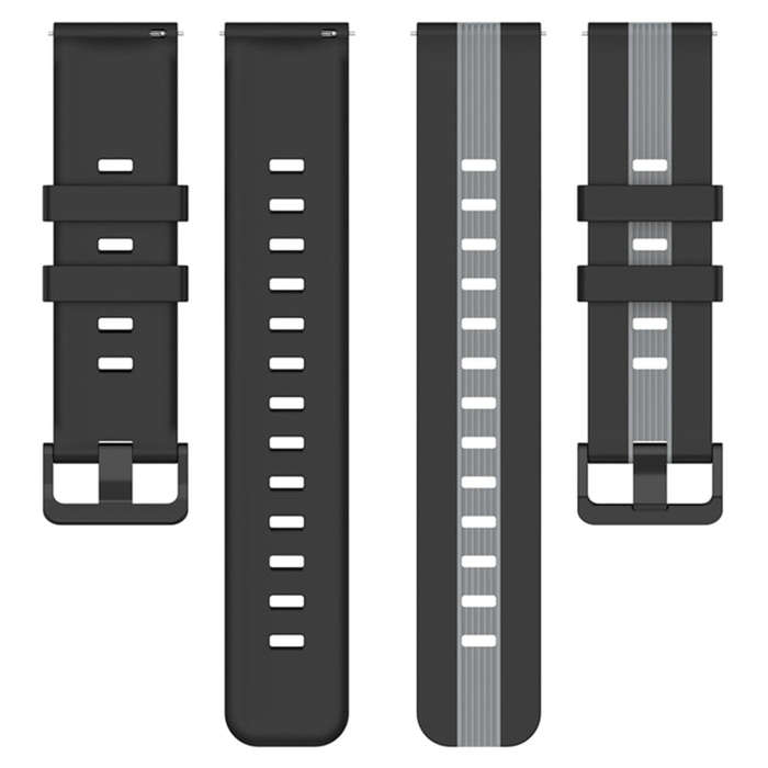 For Coros Apex 46mm/Apex Pro / Ticwatch Pro 3 22mm Vertical Two-Color Silicone Watch Band(Black+G...