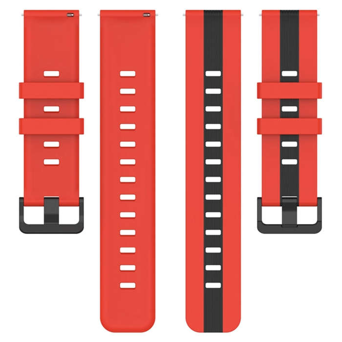For Coros Apex 46mm/Apex Pro / Ticwatch Pro 3 22mm Vertical Two-Color Silicone Watch Band(Red+Black)
