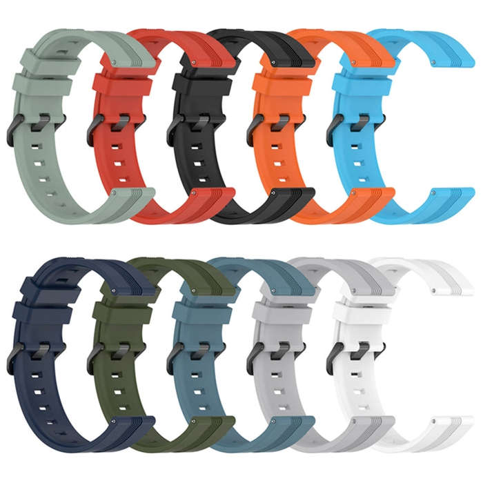 For Coros Apex 46mm/Apex Pro / Ticwatch Pro 3 22mm Vertical Solid Color Silicone Watch Band(Orange)