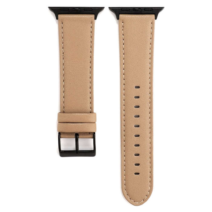For Apple Watch Series 9&8&7 41mm / SE 3&SE 2&6&SE&5&4 40mm / 3&2&1 38mm Cowhide Texture Leather ...