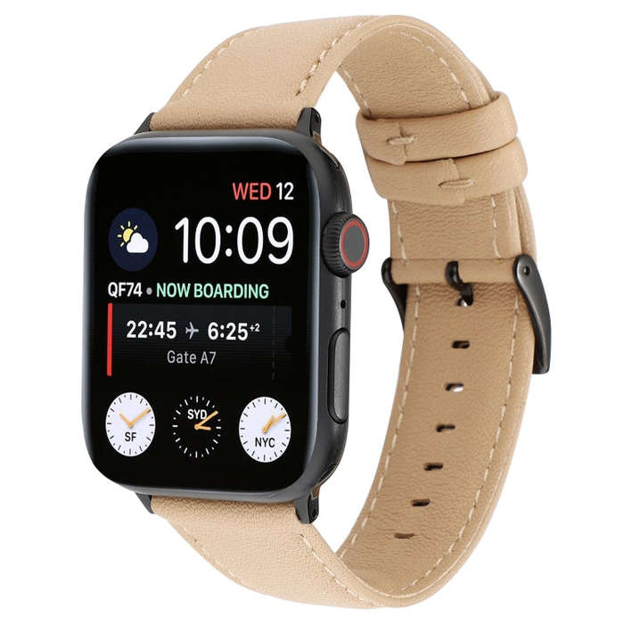 For Apple Watch Series 9&8&7 41mm / SE 3&SE 2&6&SE&5&4 40mm / 3&2&1 38mm Cowhide Texture Leather ...