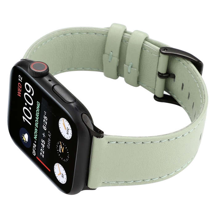 For Apple Watch Series 9&8&7 41mm / SE 3&SE 2&6&SE&5&4 40mm / 3&2&1 38mm Cowhide Texture Leather ...