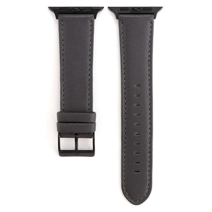 For Apple Watch Series 7 45mm / 6 & SE & 5 & 4 44mm / 3 & 2 & 1 42mm Cowhide Texture Leather Watc...