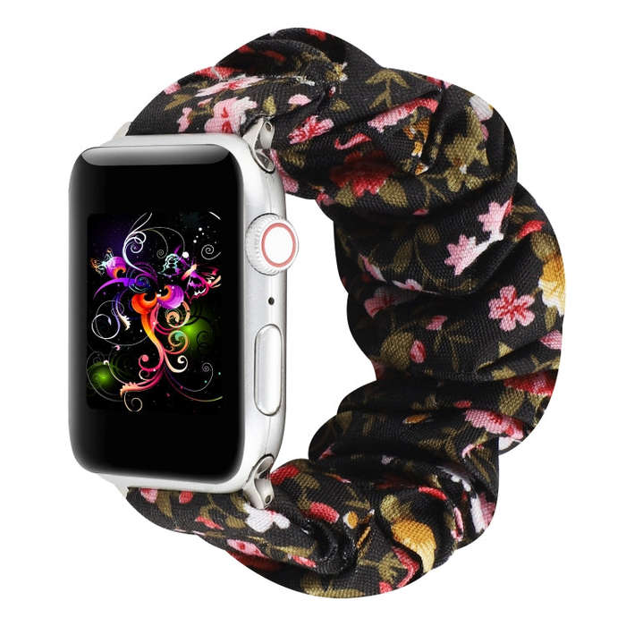 For Apple Watch Series 9&8&7 41mm / SE 3&SE 2&6&SE&5&4 40mm / 3&2&1 38mm Cloth + Stainless Steel ...