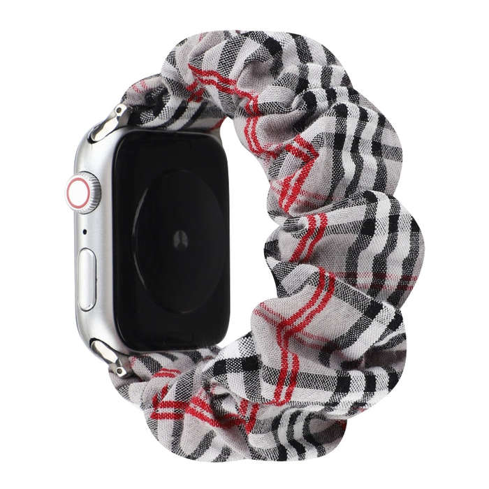 For Apple Watch Series 7 45mm / 6 & SE & 5 & 4 44mm / 3 & 2 & 1 42mm Cloth + Stainless Steel Hair...