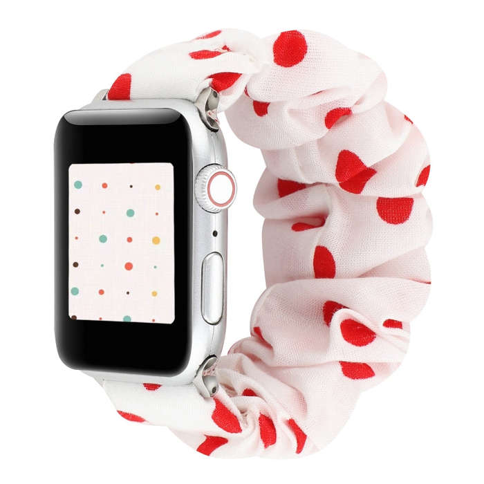 For Apple Watch Series 7 41mm / 6 & SE & 5 & 4 40mm / 3 & 2 & 1 38mm Cloth + Stainless Steel Hair...