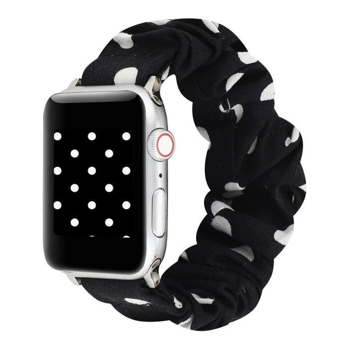 For Apple Watch Series 7 45mm / 6 & SE & 5 & 4 44mm / 3 & 2 & 1 42mm Cloth + Stainless Steel Hair...
