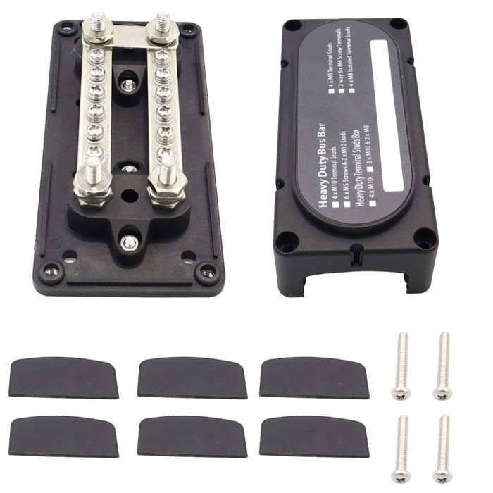 CP-3087-01 100A 48V 12-way M6 Terminal Busbar(Black)