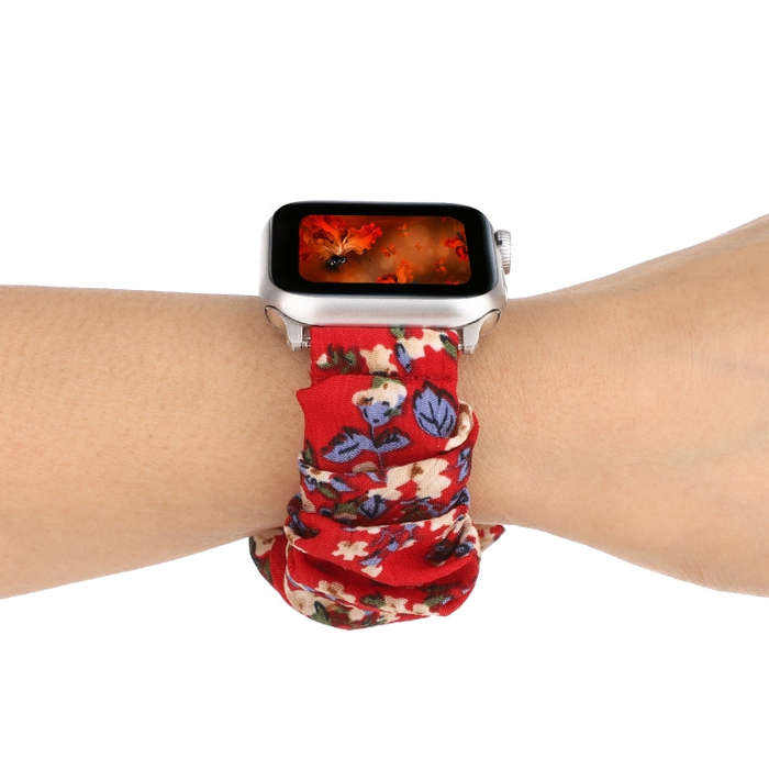 For Apple Watch Series 9&8&7 41mm / SE 3&SE 2&6&SE&5&4 40mm / 3&2&1 38mm Cloth + Stainless Steel ...