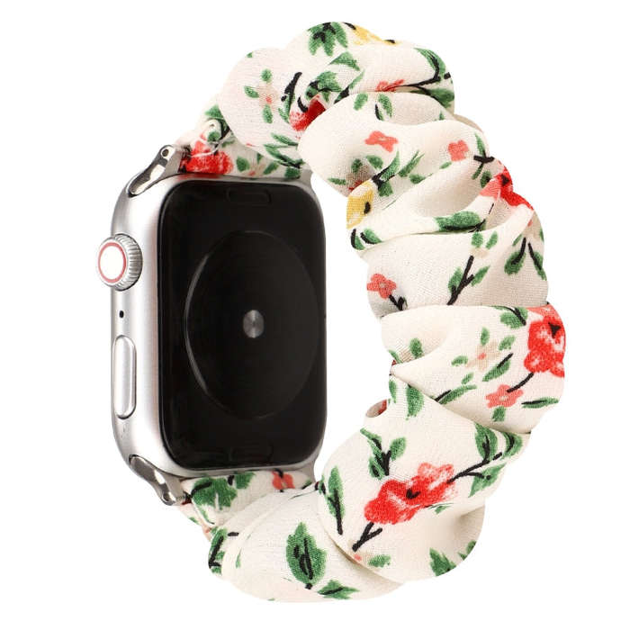 For Apple Watch Series 7 41mm / 6 & SE & 5 & 4 40mm / 3 & 2 & 1 38mm Cloth + Stainless Steel Hair...