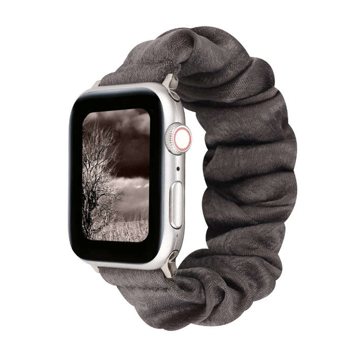 For Apple Watch Series 7 41mm / 6 & SE & 5 & 4 40mm / 3 & 2 & 1 38mm Cloth + Stainless Steel Hair...