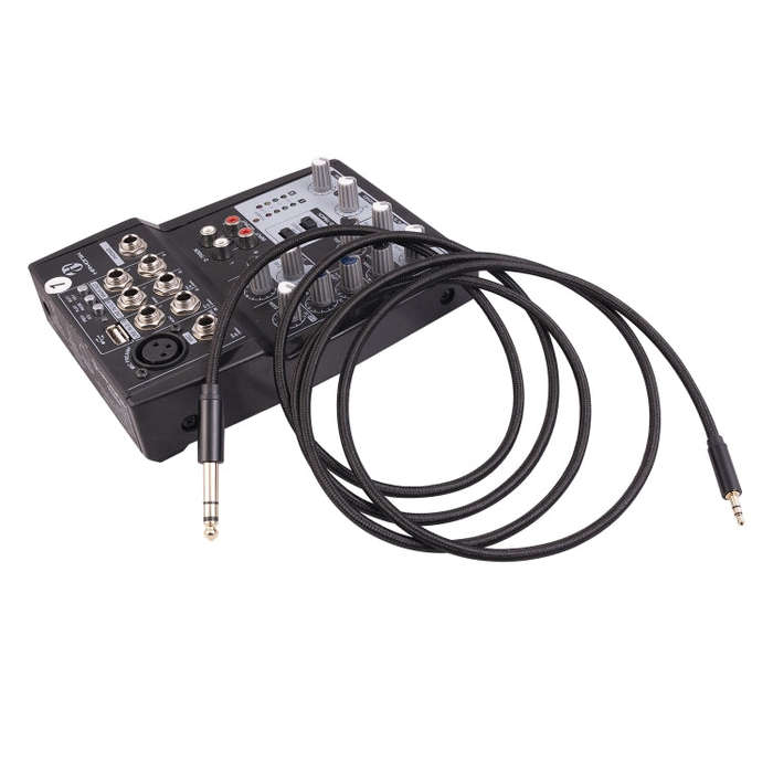 3662BK 3.5mm Male to 6.35mm Male Stereo Audio Cable, Length:1m
