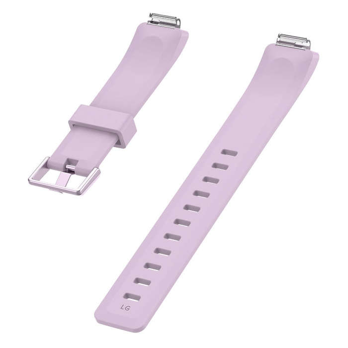 For Fitbit Inspire / Inspire HR Glossy Surface Silicone  Watch Band, Size:L(Light Purple)