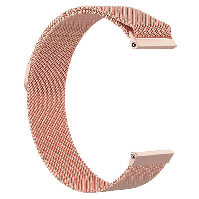 For Fitbit Versa Milanese  Watch Band, Size:S(Rose Gold)