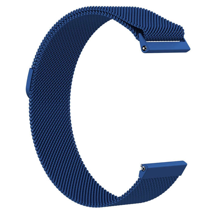 For Fitbit Versa Milanese  Watch Band, Size:L(Blue)