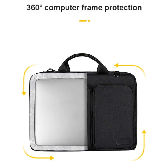ST11 Polyester Thickened Laptop Bag, Size:14.1-15.4 inch(Silver Gray)