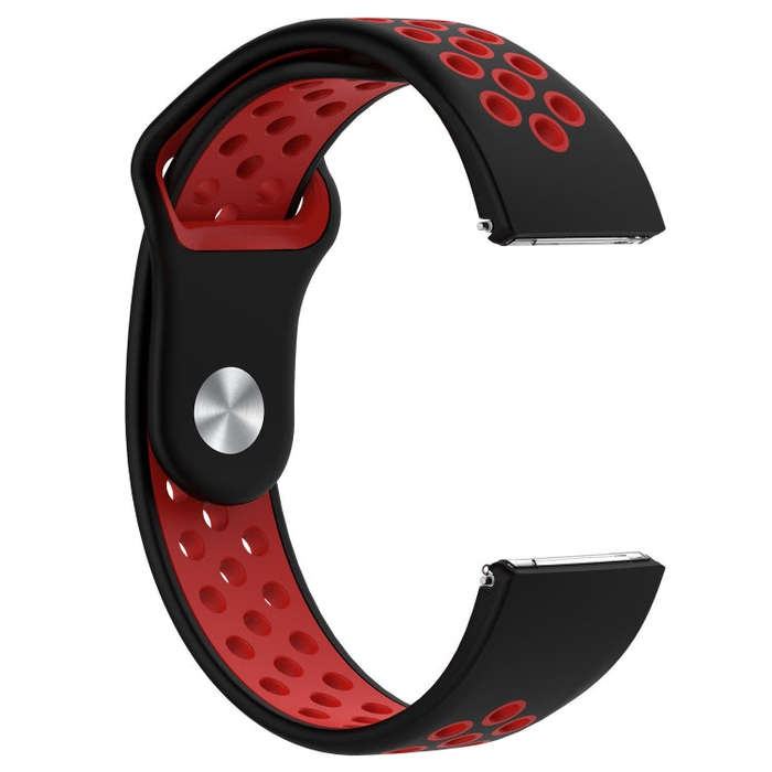 For Fitbit Versa Two-tone Silicone  Watch Band(Black + Red)