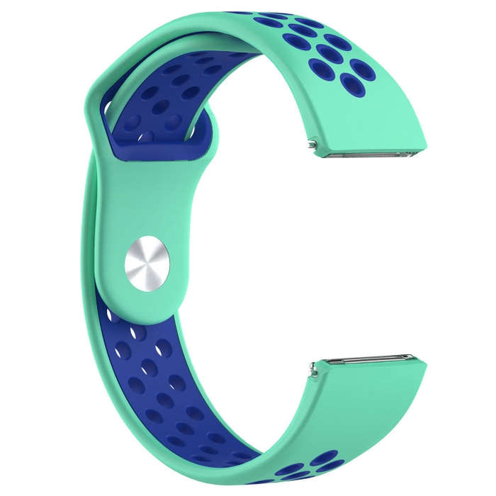 For Fitbit Versa Two-tone Silicone  Watch Band(Green + Blue)