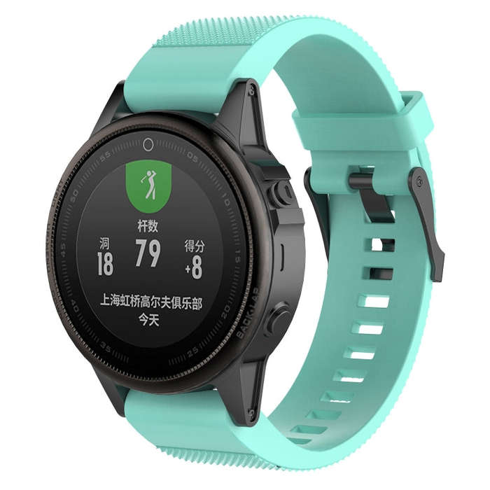 For Garmin Fenix 5S (20mm) Silicone Watch Band(Mint Green)
