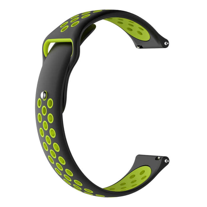 For Garmin Fenix Chronos Two-colors Replacement Wrist Strap Watchband(Black Lime)
