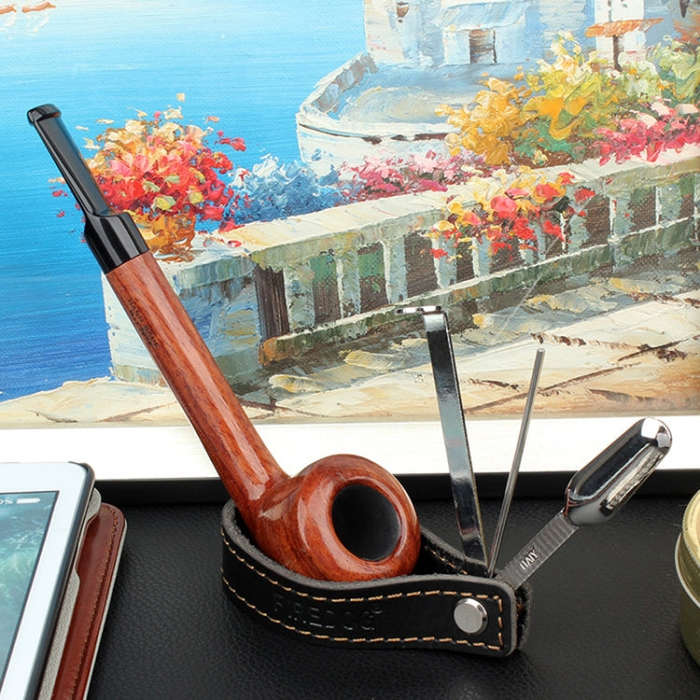 FIREDOG CL78 3 in 1 Pipe Cleaner Carbon Knife Pipe Holder(Black)