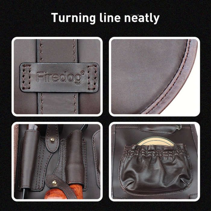 FIREDOG CL08 Leather Pipe Tobacco Storage Bag(Lychee Red Palm Rope)