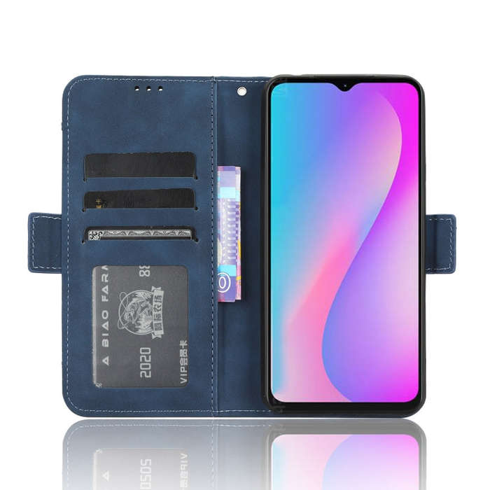 For Itel A60 Skin Feel Calf Texture Card Slots Leather Phone Case(Blue)