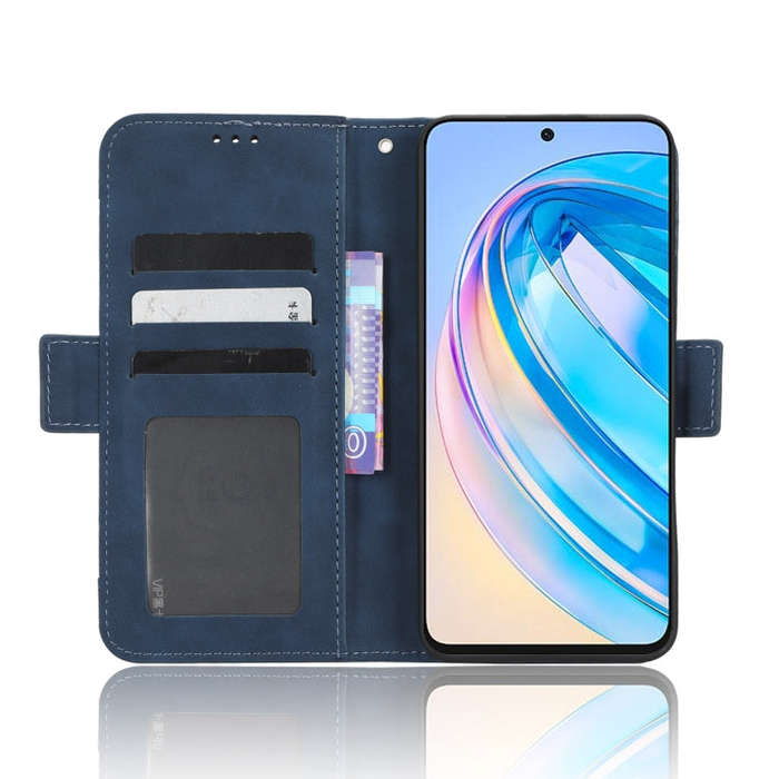 For Honor X8a Skin Feel Calf Texture Card Slots Leather Phone Case(Blue)