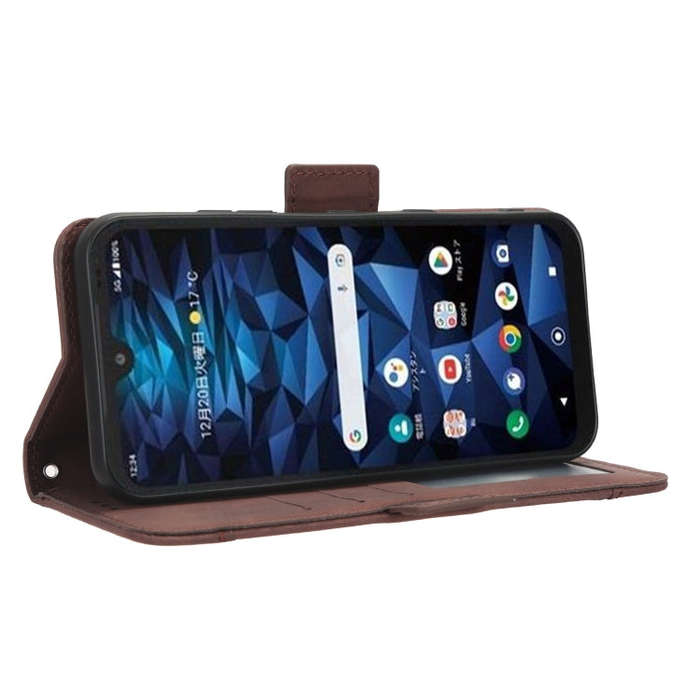 For Kyocera Digno SX3 KYG02 Skin Feel Calf Texture Card Slots Leather Phone Case(Brown)