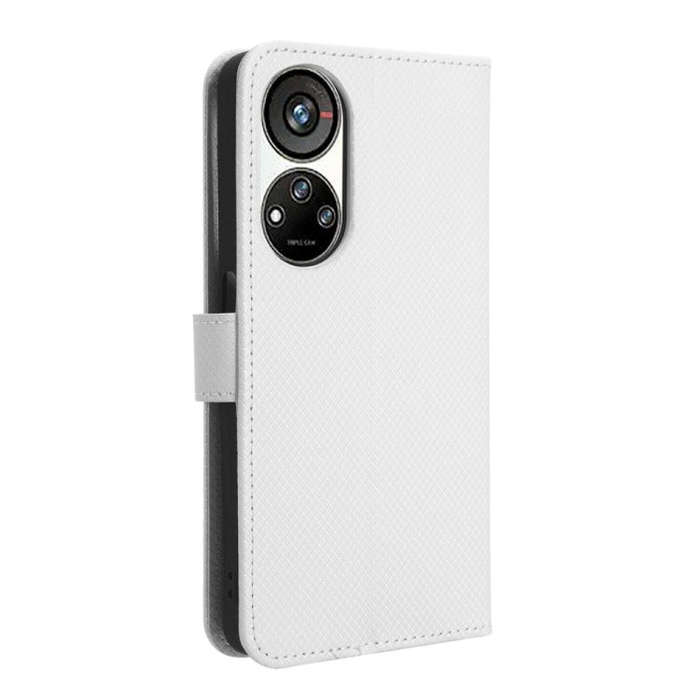 For ZTE Blade V40s Diamond Texture Leather Phone Case(White)