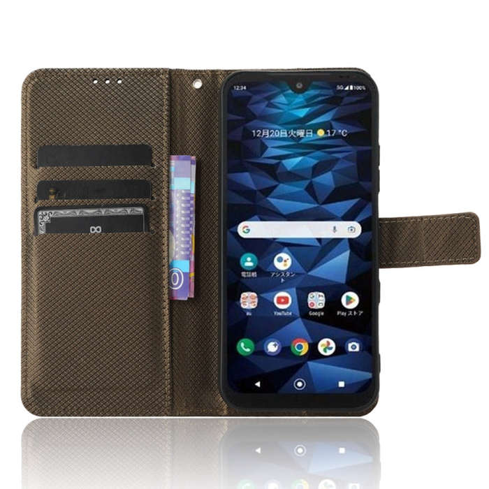 For Kyocera Digno SX3 KYG02 Diamond Texture Leather Phone Case(Brown)